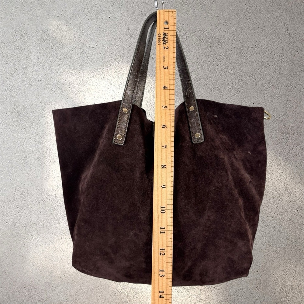 Tiffany & Co Suede Metallic Relaxed Reversible Tote Hobo Bag‎ Purse Brown - Picture 14 of 14